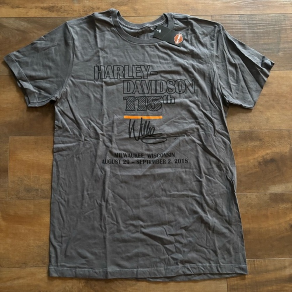 Harley‎ Davidson 115th Anniversary Commemorative Grey T Shirt Men’s Size Large